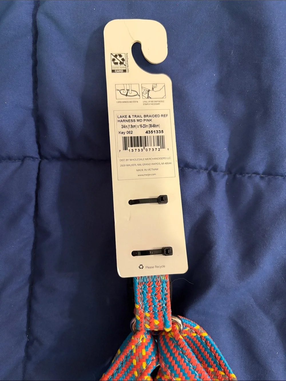 Lake & Trail Multicolor Step-In Dog Harness - Blue/Red